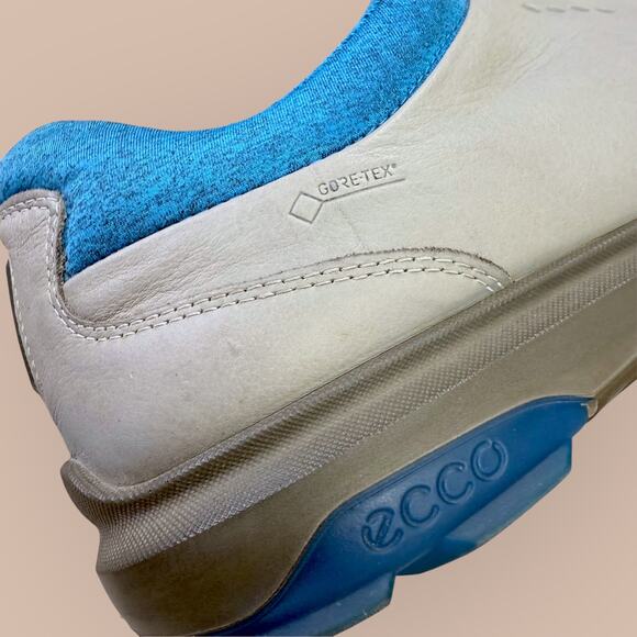 Ecco Biom Mens Hybrid Leather Gortex Spikeless Golf Shoes Size 10 Wide Blue Gray - Picture 10 of 14